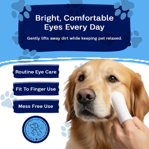 Zoila Pets Dog Eye Cleaner Wipes & Cat Eye Wipes | Scent Textured Tear Stain Remover for Dogs, Eye Wipes for Dogs, Dog Tear Stain Remover, Dog Eye Wipes for Discharge and Crust | 50 Count