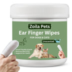 Zoila Pets Dog Ear Wipes & Cat Ear Cleaner – Ear Wipes for Dogs, Cat Ear Wipes, Gentle Dog Ear Cleaning Wipes Remove Wax, Dirt & Odor, No-Rinse Ear Care