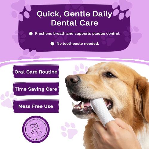Zoila Pets Dental Wipes – Best Dog Teeth Cleaning, Dog Dental Wipes for Dogs Teeth, Finger Toothbrush for Dogs and Cats, Oral Care, Remove Plaque, Tartar & Bad Breath – 50 Count