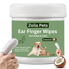 Zoila Pets Dog Ear Wipes & Cat Ear Cleaner – Ear Wipes for Dogs, Cat Ear Wipes, Gentle Dog Ear Cleaning Wipes Remove Wax, Dirt & Odor, No-Rinse Ear Care